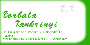 borbala kankrinyi business card